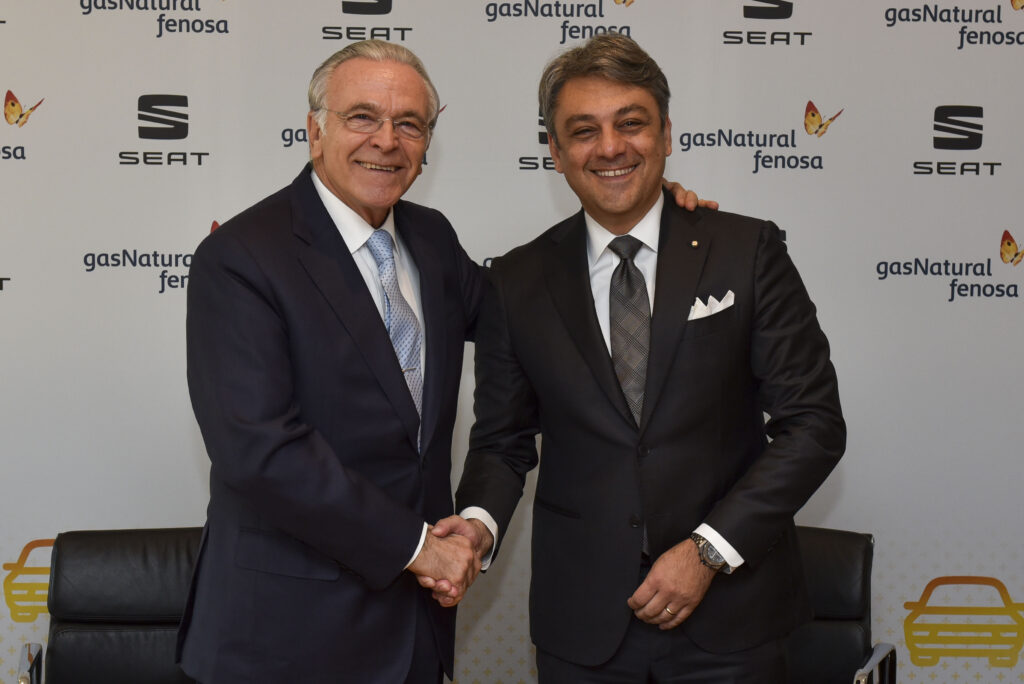 The Chairman of GAS NATURAL FENOSA, Isidro Fainé, and the Chairman of SEAT, Luca de Meo.