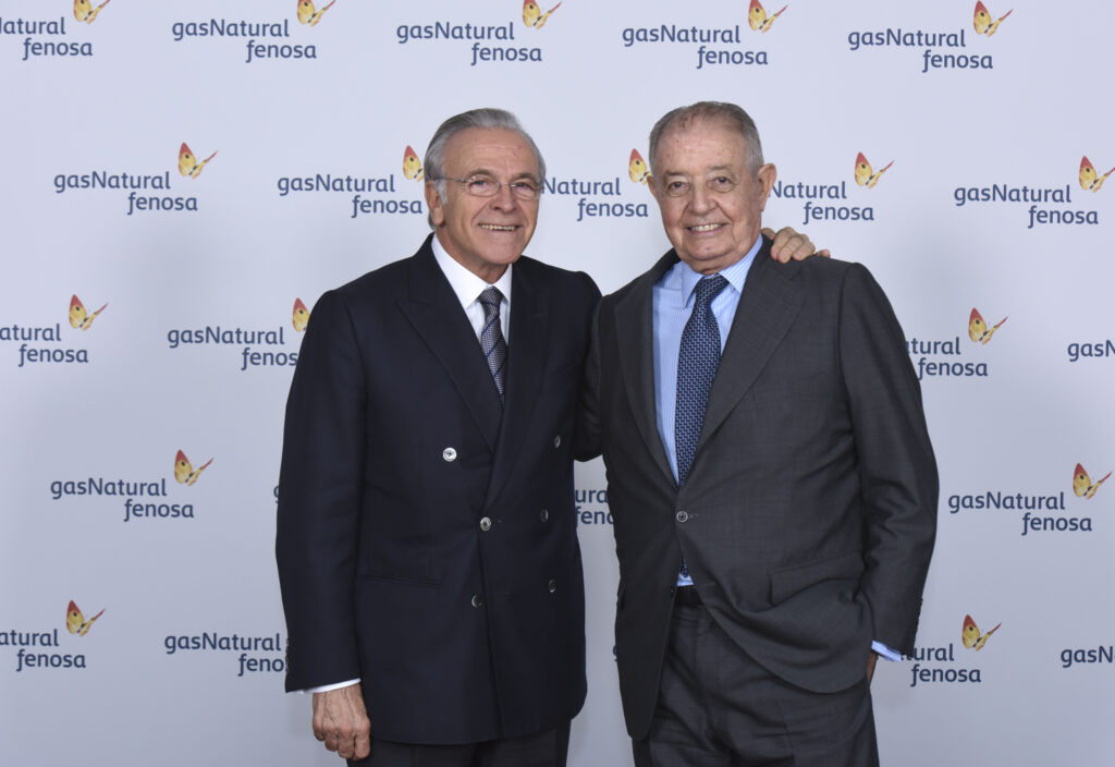El nuevo presidente de GAS NATURAL FENOSA, Isidre Fainé, con Salvador Gabarró.