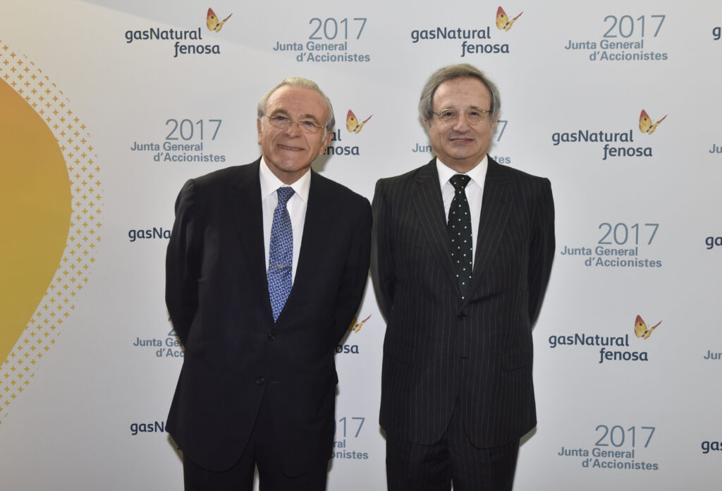 El presidente, Isidro Fainé, y el CEO, Rafael Villaseca.